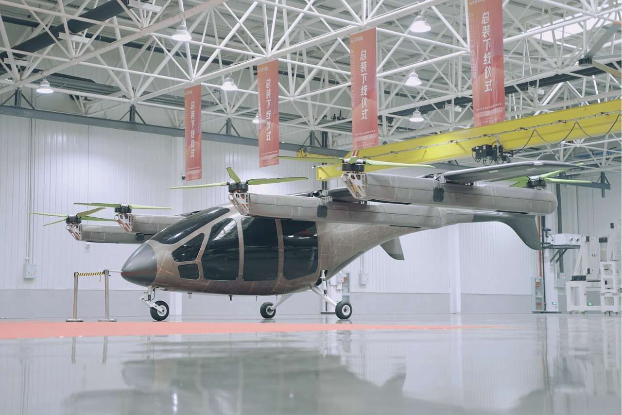 The Aerofugia AE200 eVTOL Aircraft in a Hangar