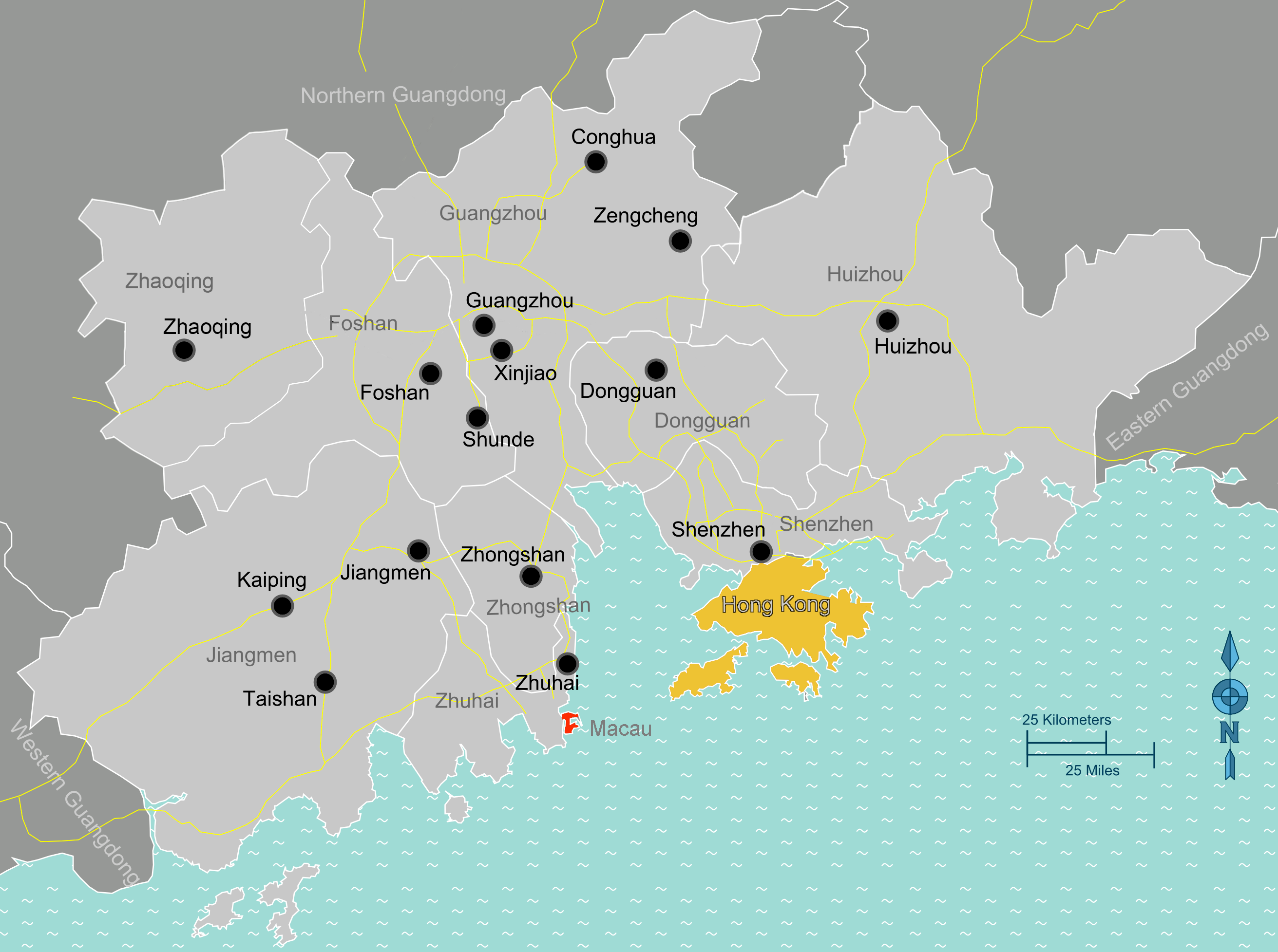 Greater Bay Area encompassing Shenzhen, Hon Kong, Macau and Zhuhai