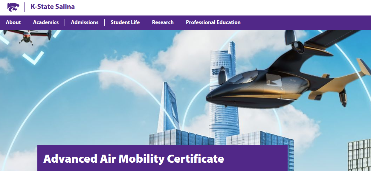 Graduate Certificate in Advanced Air Mobility Systems designed for working professionals