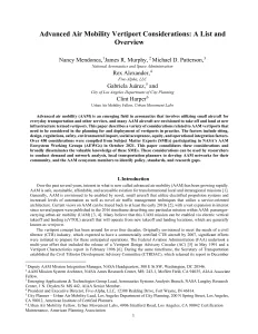 Advanced Air Mobility Vertiport Considerations: A List and Overview