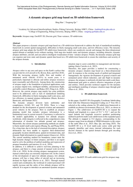 A dynamic airspace grid map based on 3D subdivision framework